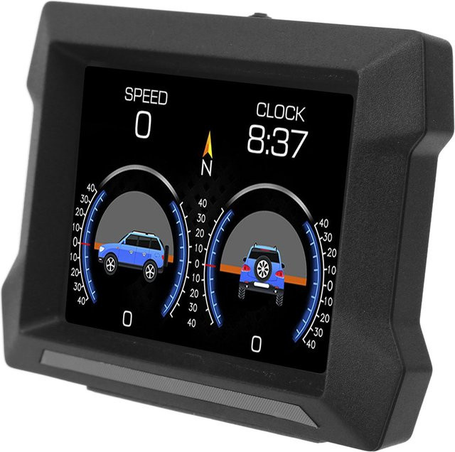 GoolRC Universelles Auto-HUD mit GPS und OBD2 Anzeige, Neigungsmesser und Übergeschwindigkeitswarnung, Schwarz - Bild 1