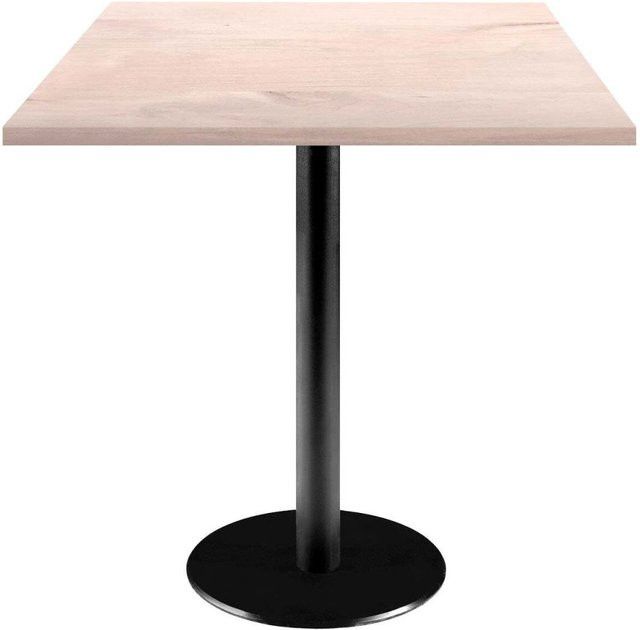RestooTab Tisch Rome quadratisch in Birke und Hellgrau mit schwarzem Gestell, B/T/H: 70 x 70 x 75 cm - Bild 1