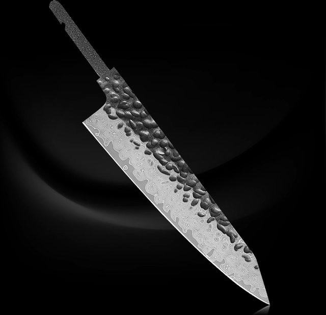 DASHWAY 5-Zoll Küchenchef-Allzweckmesser aus japanischem Damaststahl in Silber für DIY-Projekte - Bild 1