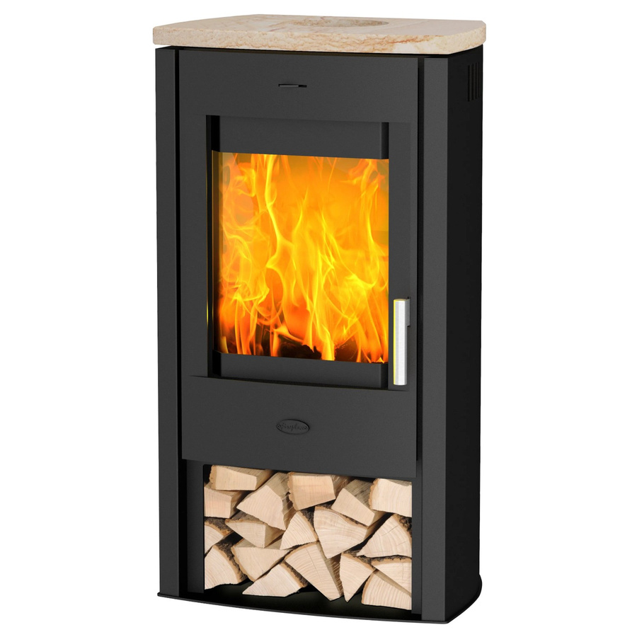 Fireplace Kaminofen Tuvalu Sandstein Top Schwarz 6,6 kW - Bild 2
