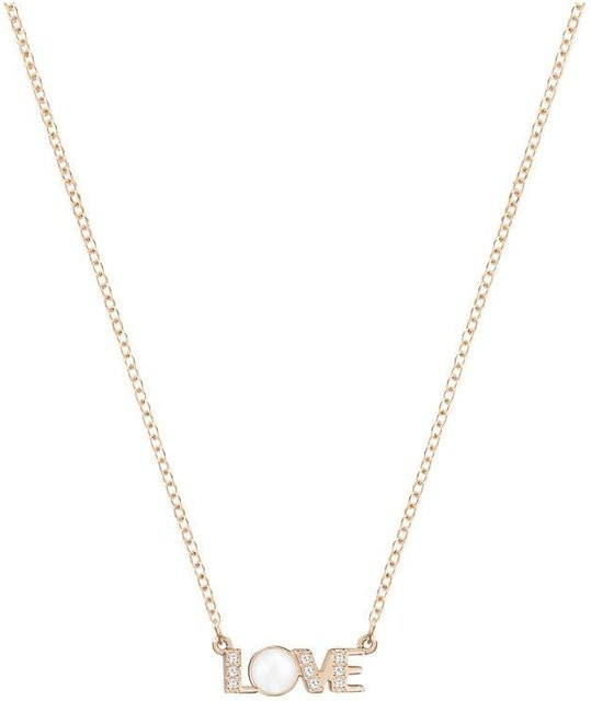 Swarovski Perlenkette, Kristall, Roségold, Damen - Bild 1