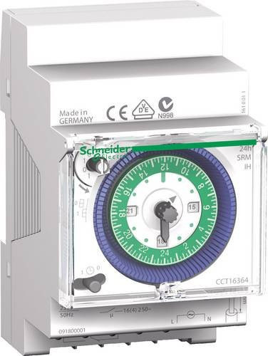 Schneider Electric CCT16364 Hutschienen-Zeitschaltuhr analog 230V in Weiß - Bild 1