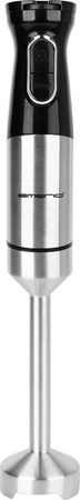 Emerio Stabmixer HB-132381.1 in Silber und Schwarz mit Edelstahl-Elementen, Höhe: 42 cm, Durchmesser: 5 cm