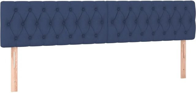 vidaXL LED Kopfteil in Blau mit integrierter Beleuchtung und USB-Ladeanschluss, gepolstert aus Stoff, B: 200 cm, H: 78 bis 88 cm, T: 7 cm - Bild 1