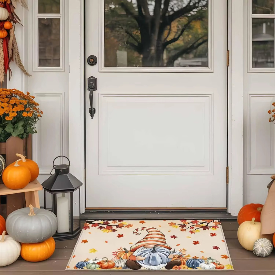 VIKAMA Fußmatte für den Innenbereich mit Thanksgiving-Motiv in Orange, rutschfest und waschbar - Bild 6