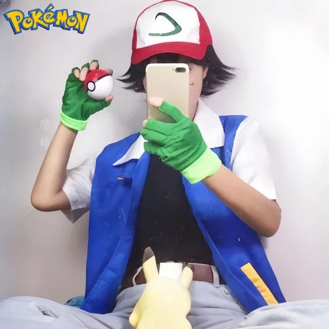 Bandai Pokémon Ash Ketchum Cosplay Kostüm, Blau, Set / Bundle - Bild 1