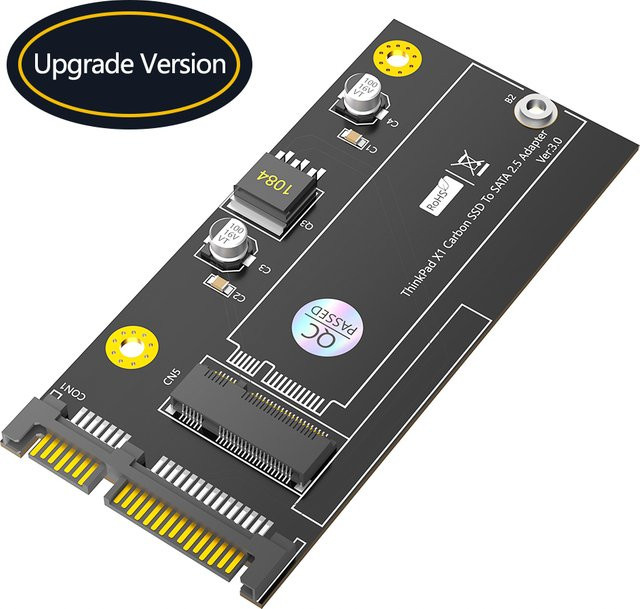 Lenovo SSD auf SATA 2,5-Zoll-Adapter Konverterkarte für X1 Carbon Ultrabook, Schwarz - Bild 1