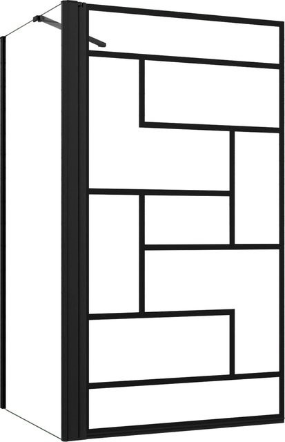 AICA Badewannenfaltwand mit Seitenwand Schwarz Transparent B: 80 cm, H: 140 cm - Bild 1
