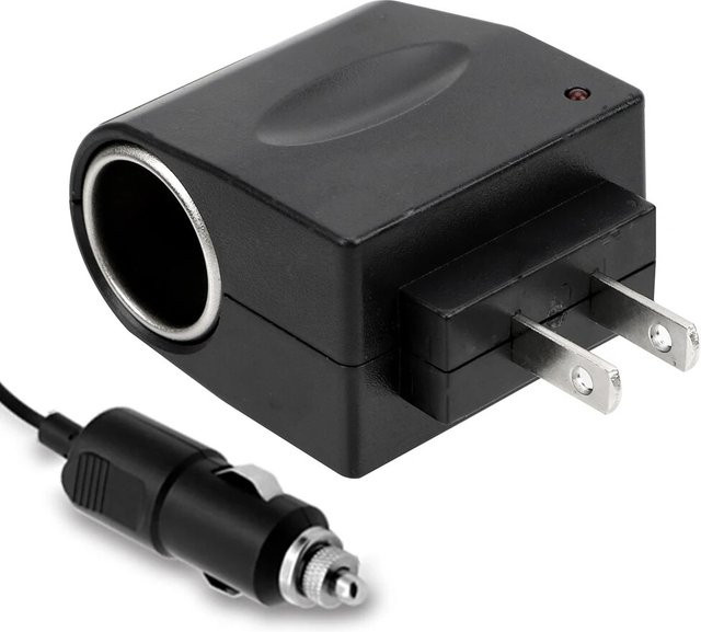 AC 220V zu DC 12V Auto Zigarettenanzünder Adapter Konverter mit EU und US Stecker in Schwarz - Bild 1
