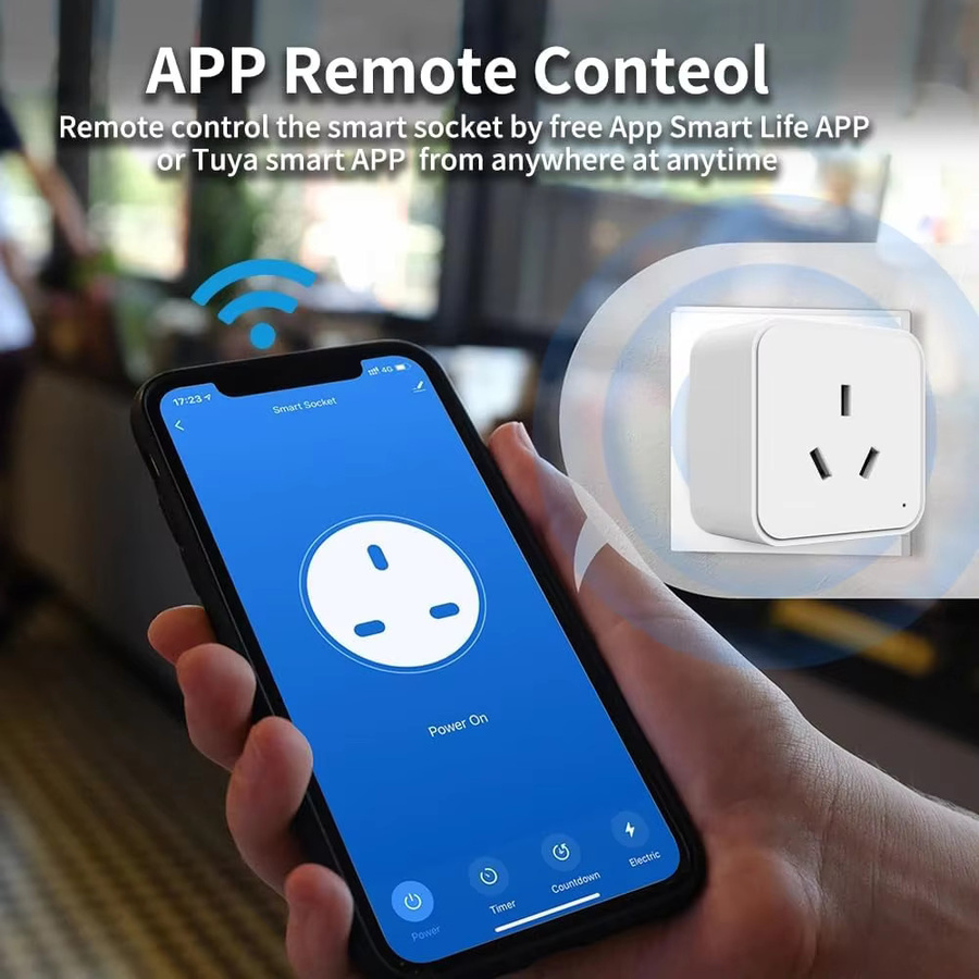 Tuya WiFi Smart-Steckdose 16A mit AU-Stecker in Weiß, Zigbee-kompatibel mit Sprachsteuerung, Timer-Funktion und App-Fernbedienung für Alexa - Bild 2