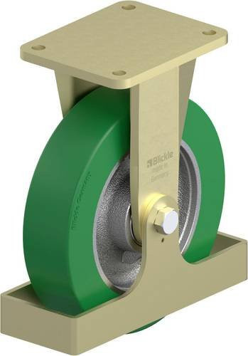 Blickle Schwerlast-Bockrolle BS-GST 250K-FS in Grün und Silber mit 250 mm Rad-Durchmesser und 1200 kg Tragfähigkeit - Bild 1