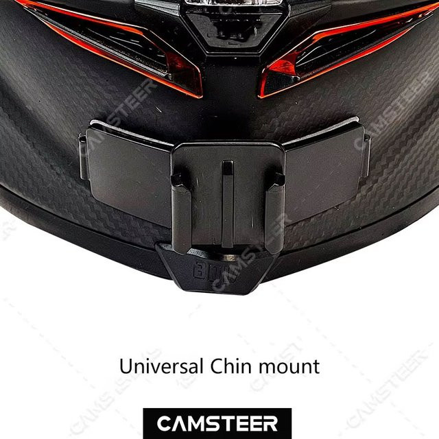 Kinnhalterung für Motorradhelm als Kamera-Zubehör für GoPro Hero 13 12 11 10 9 Insta360 X5 X4 Ace Pro 2 DJI 5Pro 4 AKASO in Schwarz - Bild 1