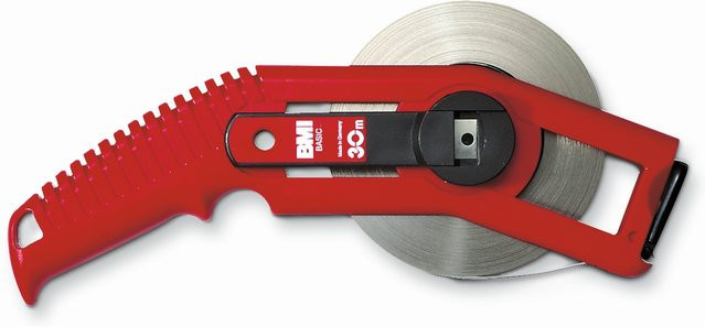 BMI Pontarit-Bandmaß aus Kunststoff in Rot mit gedruckter Teilung, Breite: 1,3 cm, Länge: 10 m - Bild 1