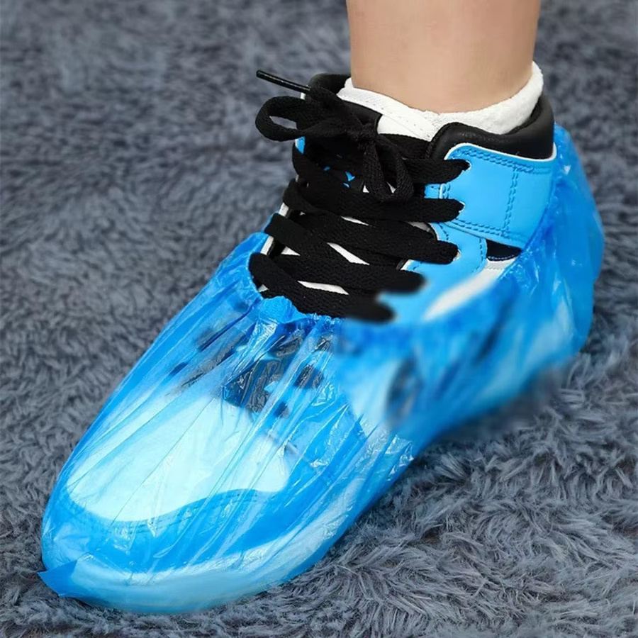 Wasserdichte Kunststoff-Einweg-Schuhüberzüge in Blau für Outdoor und Reinigung - Bild 3
