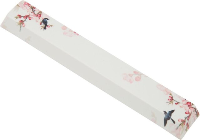 Koogeelife Leertaste Tastenkappe aus PBT mit buntem Blumenmuster für mechanische Tastaturen, Weiß/Mehrfarbig - Bild 1