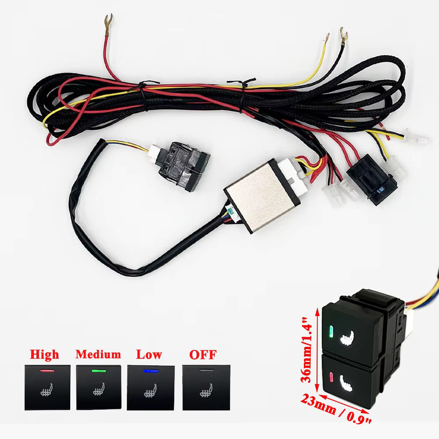 108 W Autositz-Heizungsset für 2 Sitze in Schwarz, 12 V mit 3-stufiger Dual-Control-Steuerung, passend für Honda Accord CRV Civic - Bild 2