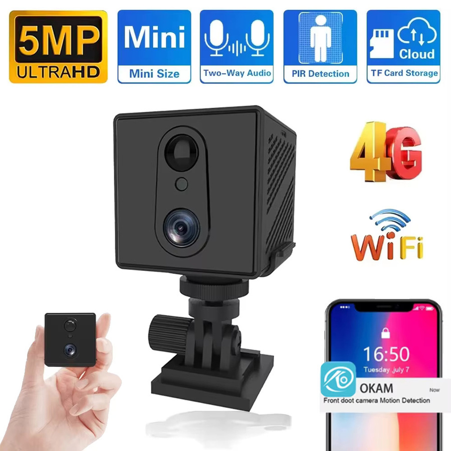 OKAM Mini 4G-Überwachungskamera in Schwarz mit Ultra HD, WiFi, SIM-Karten-Unterstützung und 3000 mAh Akku inklusive Sprach-Gegensprechanlage - Bild 2