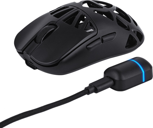 EPOMAKER Carbon X Gaming-Maus mit Kohlefasergehäuse, kabellos via Bluetooth oder 2,4 GHz, ultraleicht, Schwarz - Bild 1