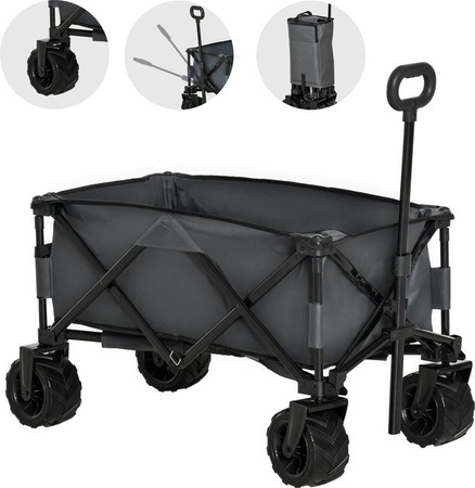 Outsunny Bollerwagen faltbarer Handwagen mit Teleskopgriff