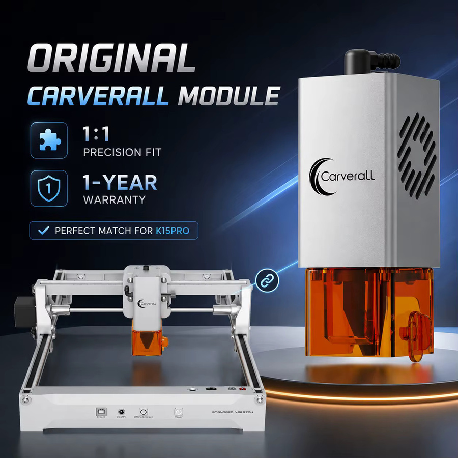 Carverall K15PRO Diodenlasermodul Blau/Silber 7W 12W Ersatz-Laserkopf-Upgrade für Lasergravierer - Bild 3