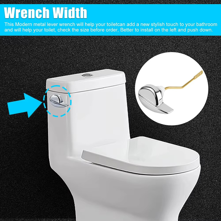 Vibratite Verstellbarer WC-Tank-Spülgriff in Chrom, passend für TOTO-Modelle mit quadratischen Montagelöchern - Bild 2
