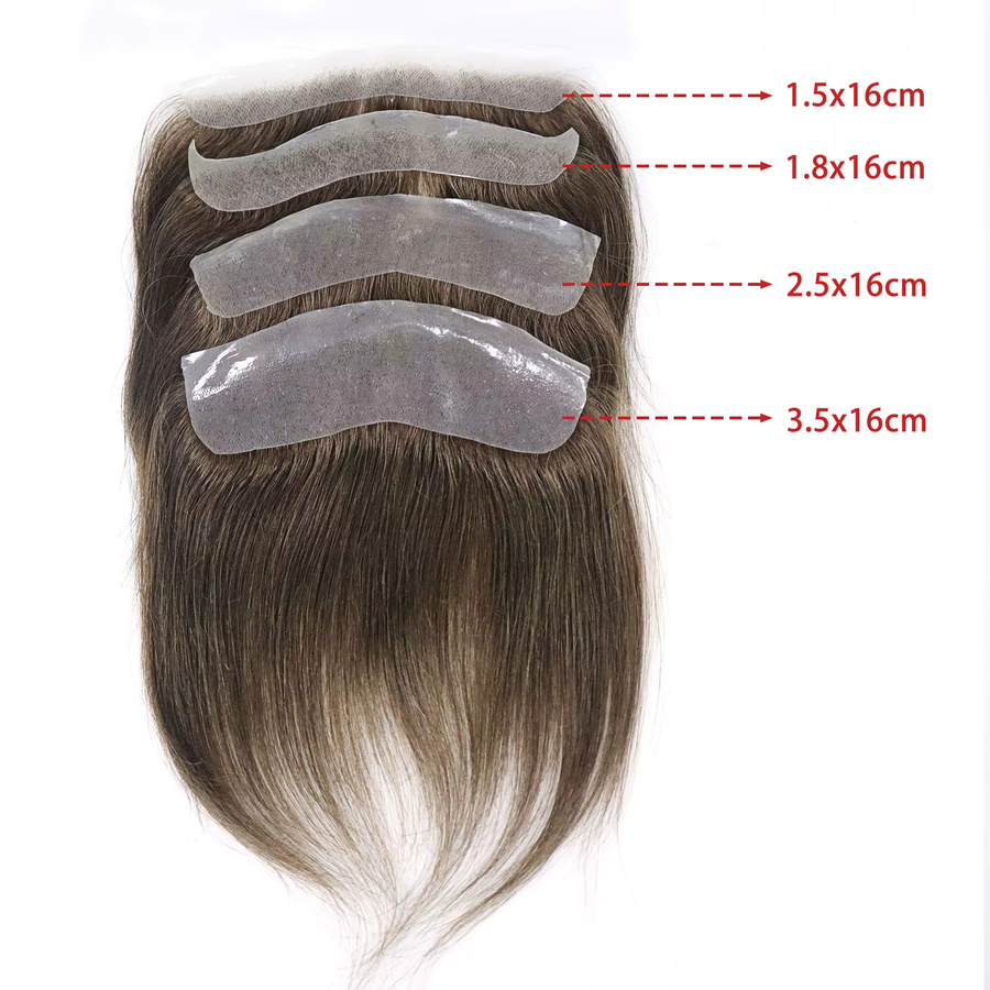 Bfirehair Herren-Toupet, braun, gerades Echthaar, V-Stil, 15 cm - Bild 5