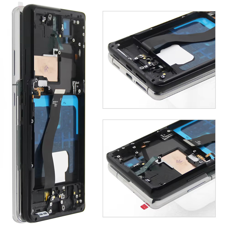 Samsung S21 Ultra 5G OLED Display mit Rahmen und Touchscreen Reparaturset in Schwarz oder Silber - Bild 4
