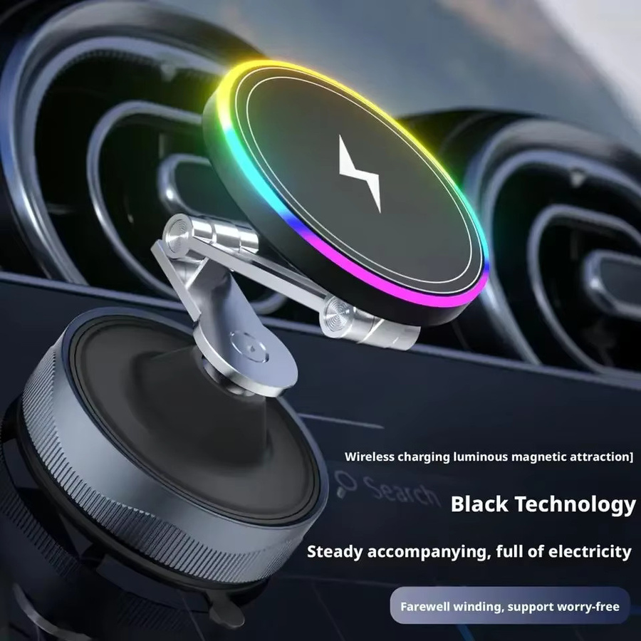 KEBETEME Magnetische Drahtlose Ladestation für das Auto mit Vakuum-Saugnapf-Halterung für iPhone 12 13 14 15 16 Pro Max - Bild 3
