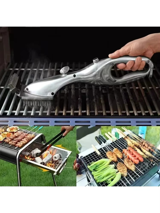 FEB.WIND BBQ Grill Pinsel mit Wasser-Spray und Reinigungsbürste aus Edelstahl in Silber - Bild 6