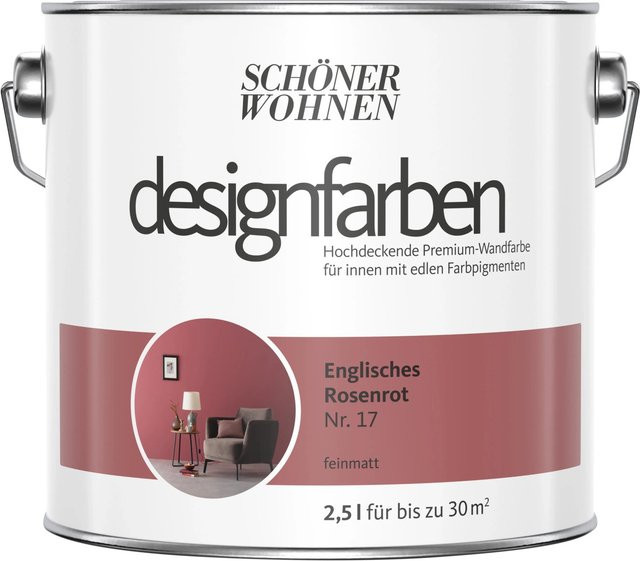 Schöner Wohnen Designfarbe Englisches Rosenrot matt, 2,5 l - Bild 1