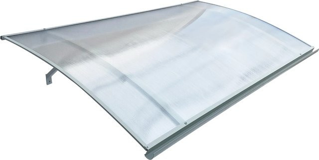 STARKEDACH Aluminiumrahmen Vordach Gebogen L-160 in RAL 7035 mit Polycarbonatbeschichtung - Bild 1
