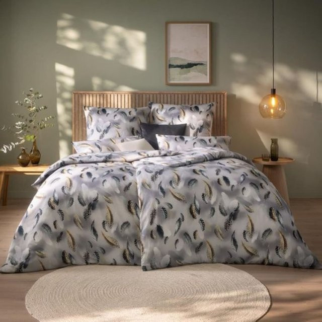 Estella Bettwäsche Bernadette Floral in Weiß aus Mako-Satin - Bild 1