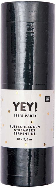 Rico Design Luftschlangen aus Papier in Schwarz Matt für deine Party, 3,8 m - Bild 1