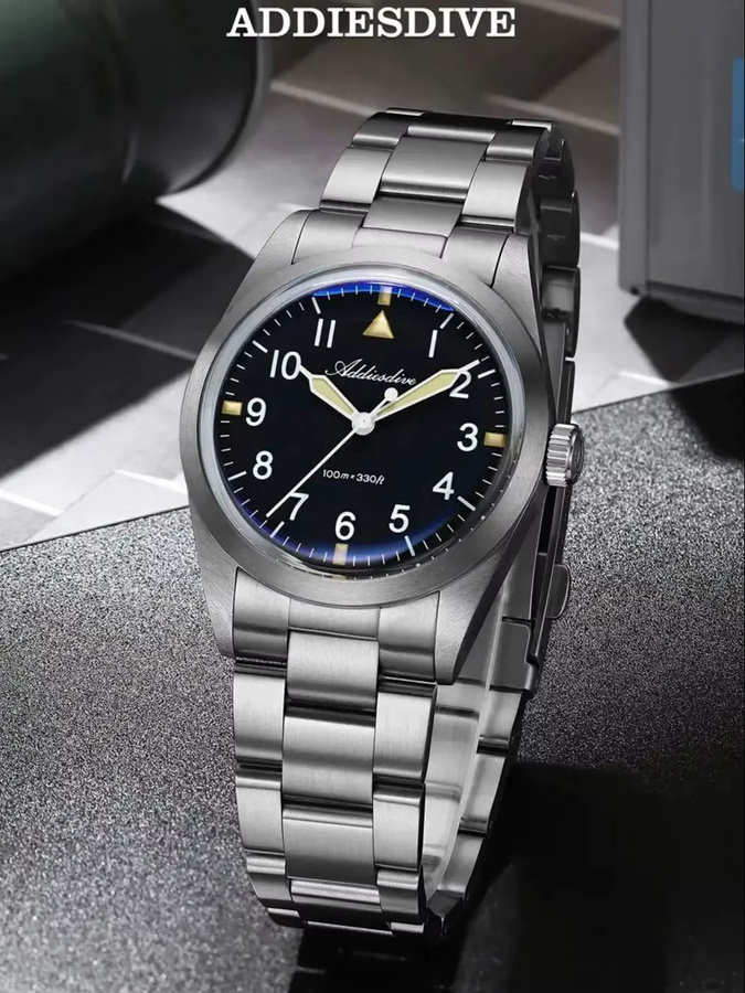 Addiesdive Armbanduhr, Quarz, Titan, 36 mm, Grün, Herren - Bild 6