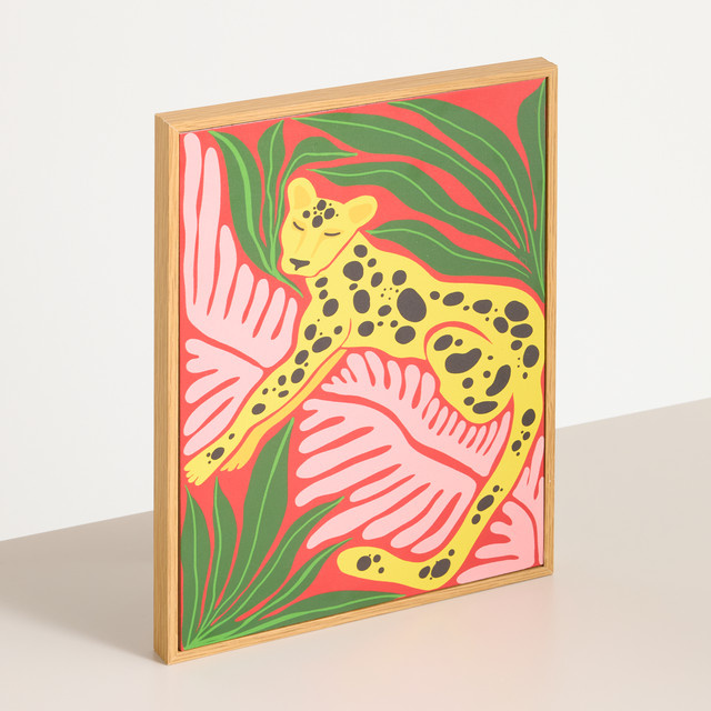 BLUME2000 Wandillustration Rosa Tiger in Pink und Gelb - Bild 1