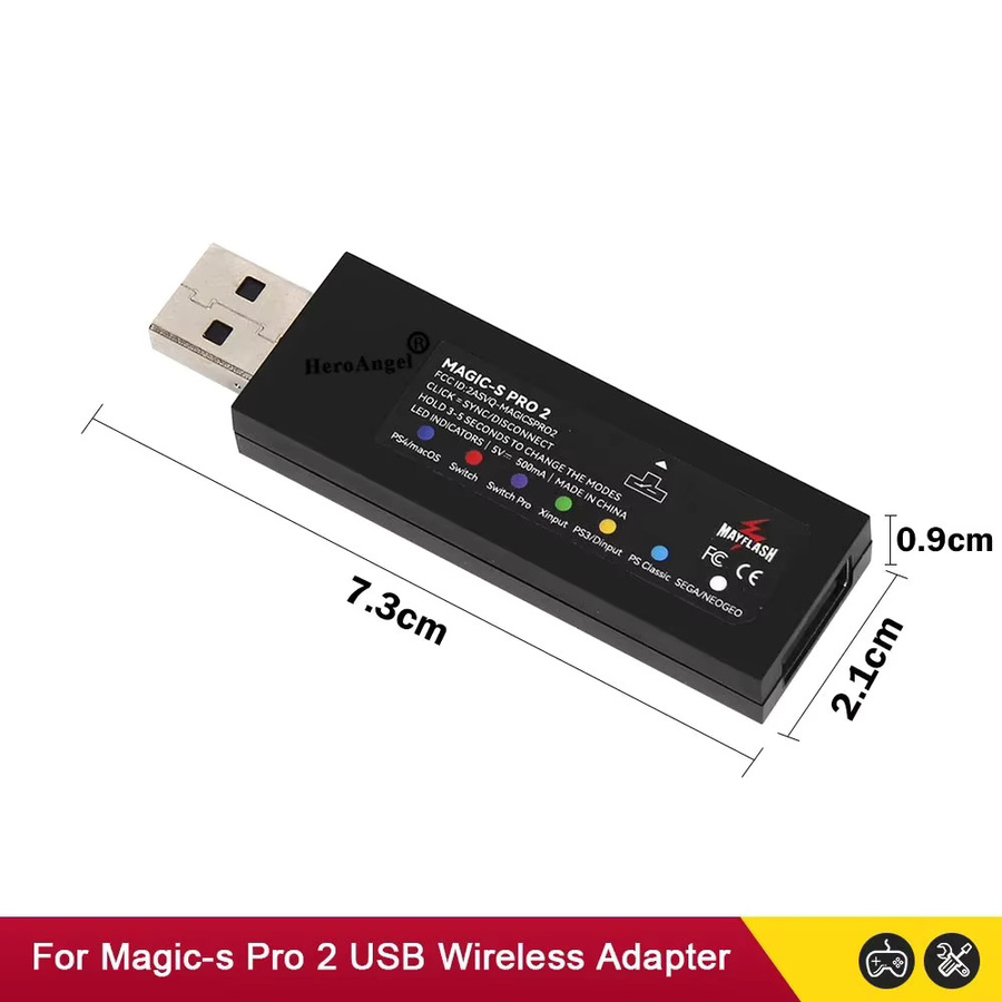 Mayflash Magic S Pro 2 USB Wireless Controller Adapter für Nintendo Switch und Xbox Series X/S, Schwarz - Bild 5