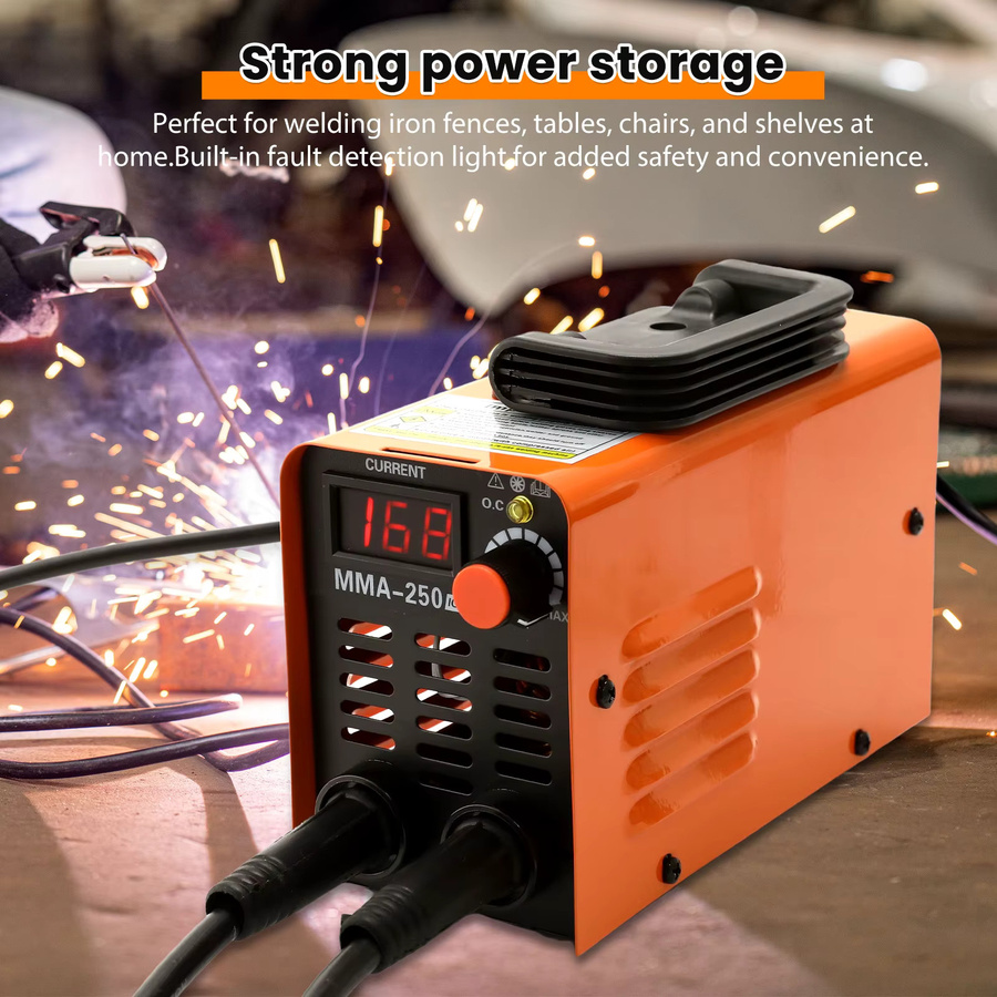 GECOFEER MMA-250 Tragbare Schweißmaschine Inverter-Lichtbogenschweißgerät mit Werkzeugaufbewahrungsbox in Orange - Bild 5