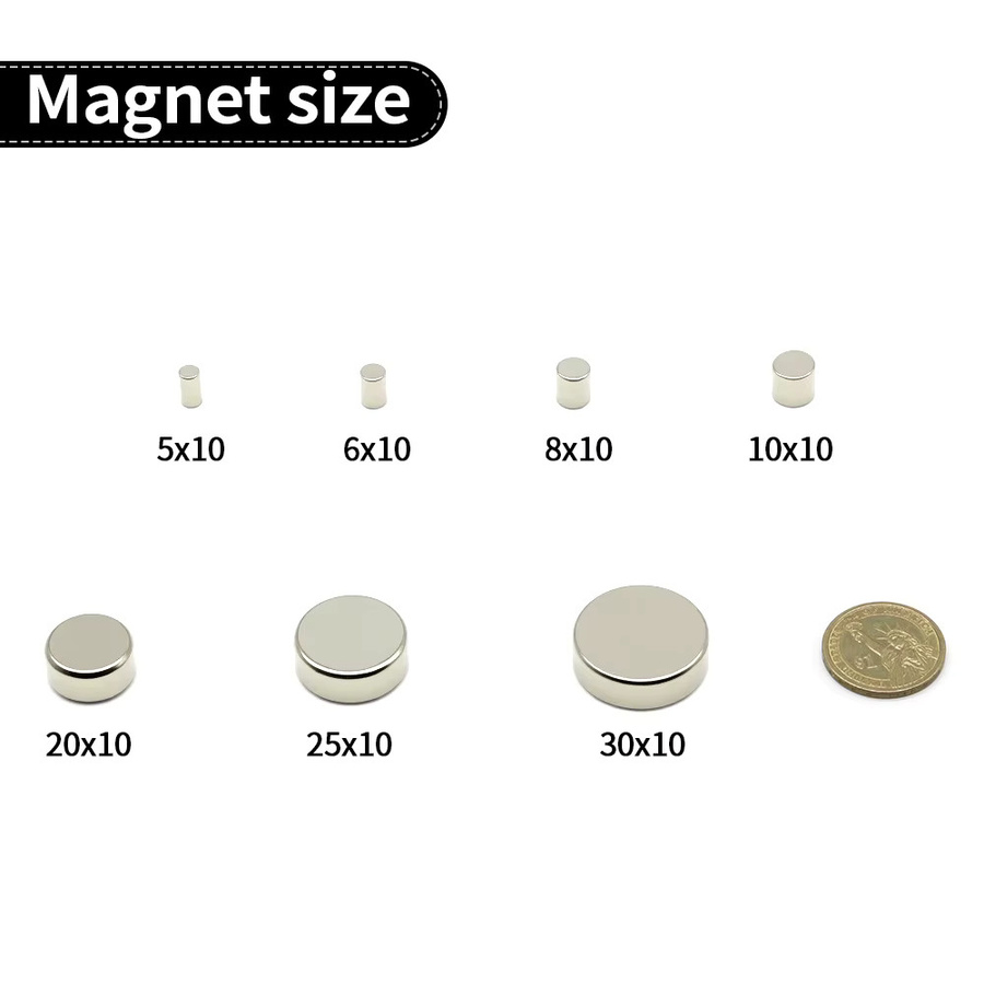 imans Kühlschrankmagnete aus Metall in Silber für Heimwerker, Büro, Whiteboard und Werkstatt, B/H: 10 x 10 mm, 20 x 10 mm, 30 x 10 mm - Bild 2