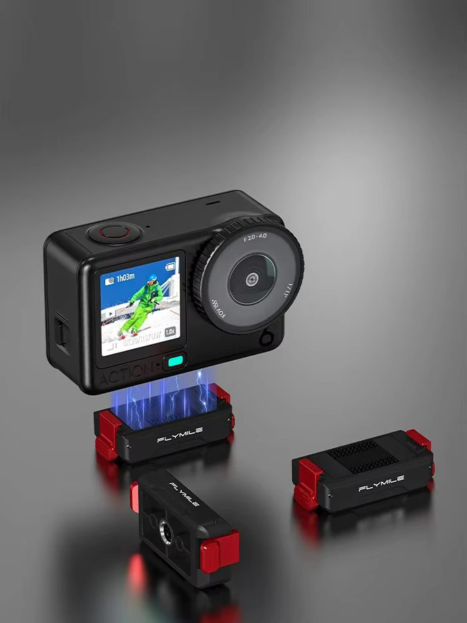 Flymile Magnetischer Schnellwechsel-Adapter für DJI OSMO Action 6 und Nano Kamera-Zubehör mit 1/4 Zoll Schraubgewinde, Schwarz - Bild 6