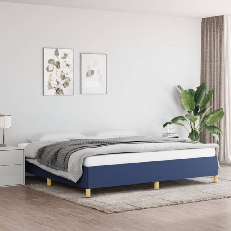 Polsterbett vidaxl in Blau aus Stoff und Holzwerkstoff ohne Matratze B/T/H: 200 x 200 cm - Bild 1