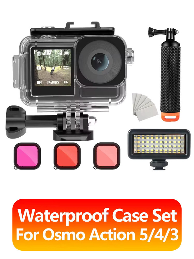 DJI OSMO Action 5 PRO, 4 und 3 Wasserdichtes Tauchgehäuse Set mit Schutzhülle für deine Action Kamera, transparent - Bild 6