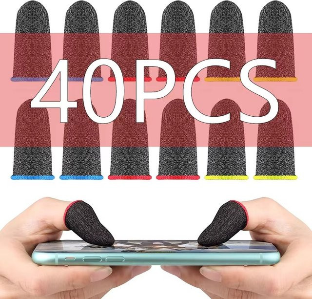 VORILYNEX Gaming-Fingerspitzenhandschuhe für Mobile Games in Blau, 10–20 Paar schweißfeste und rutschfeste Touchscreen-Fingerabdeckungen - Bild 1