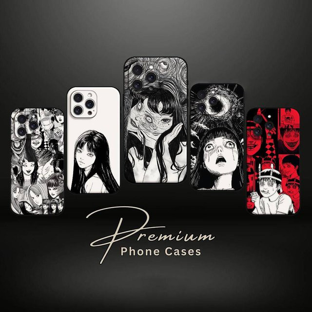 Trendige Junji Ito Horror Handyhülle für iPhone 17 16 15 14 13 12 11 Pro Max und weitere Modelle, Mehrfarbig - Bild 1
