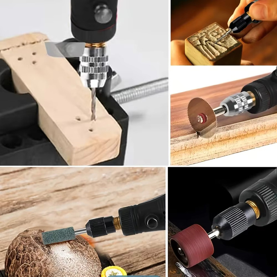 JANGKLIFE USB-Akku-Drehwerkzeug-Kit in Rot für Gravur und DIY-Projekte an Holz, Metall und Glas - Bild 6