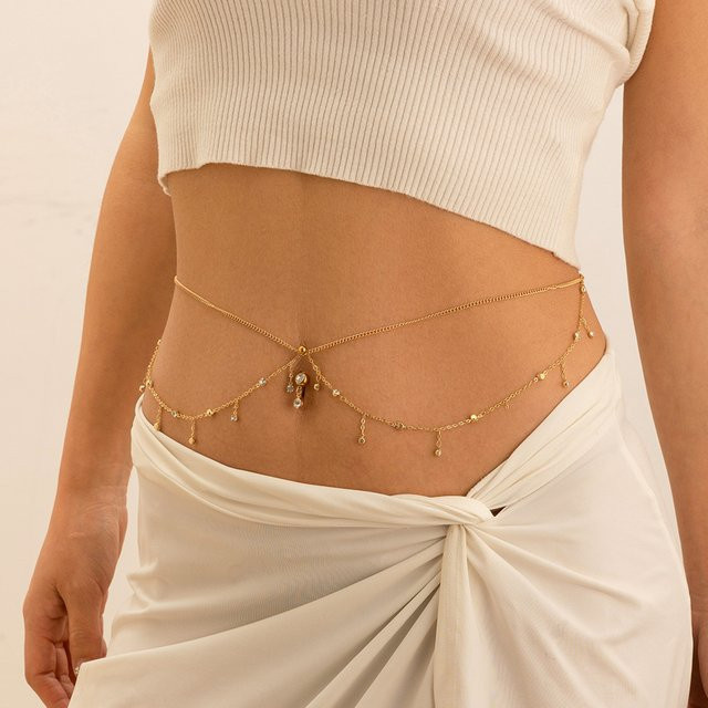 IngeSight.Z Taillenkette Edelstahl, Gold, Zirkonia, Damen - Bild 1