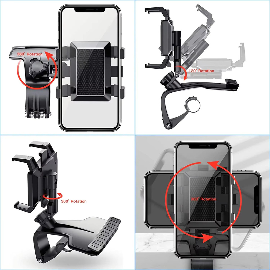 NMEGOU Rotierender Telefon-Autohalter für das Armaturenbrett in Schwarz - Bild 6