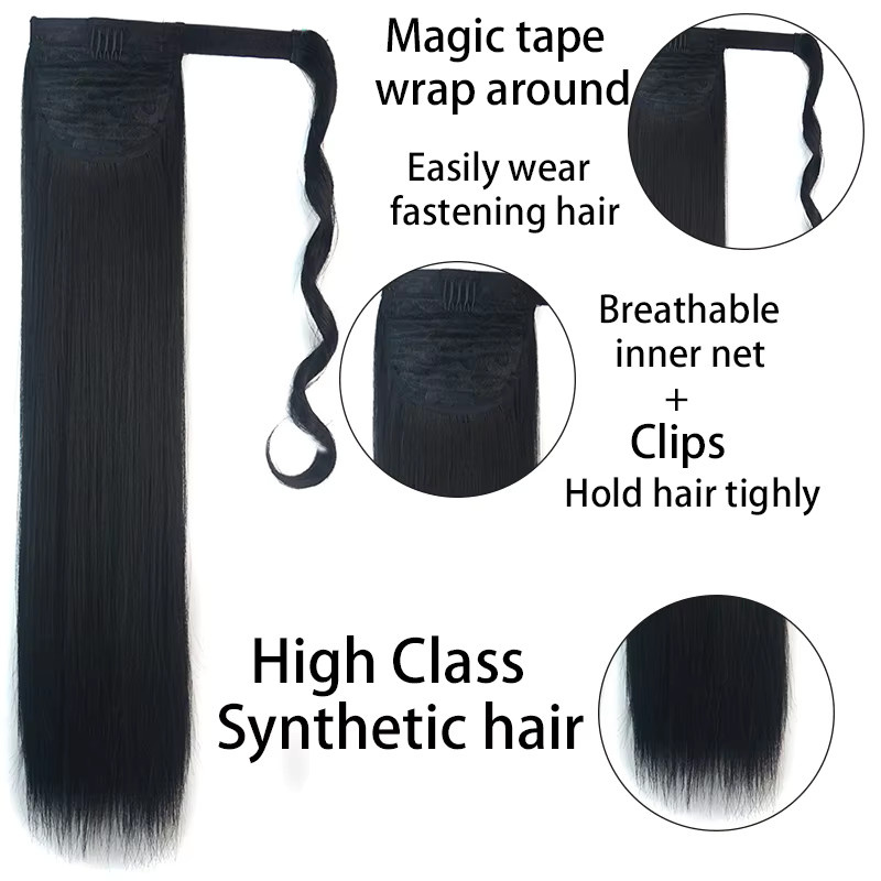 ISIGROSI Pferdeschwanz-Extensions, 61 cm, synthetisch, Damen - Bild 2