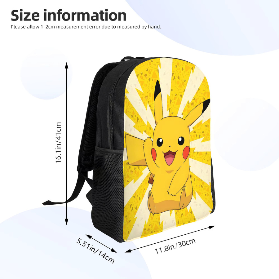 Bandai P-Pikachu Laptop-Rucksack, Modische Büchertasche - Bild 3