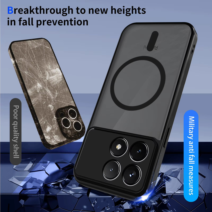 Stoßfeste Xiaomi Phone Case Hülle für POCO X8 Pro, X8 Pro Max, F8 Pro und F8 Ultra in Schwarz mit mattem TPU-Rahmen und Unterstützung für kabelloses Laden - Bild 5