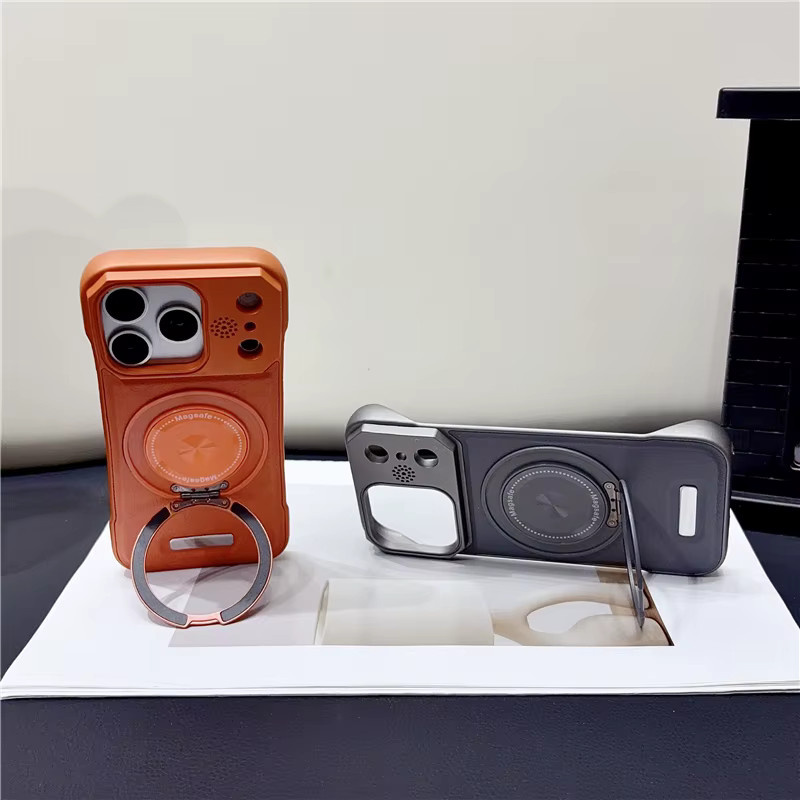 Fudusaidman Rahmenlose Magnetische Handyhülle mit 360 Grad Ständer für iPhone 12 13 14 15 16 17 Pro Max in Blau - Bild 3